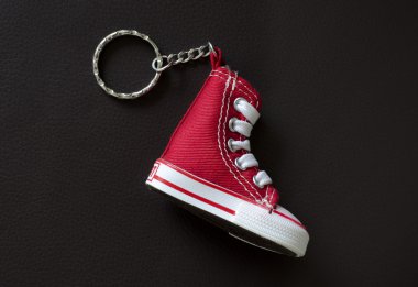 Key chain with mini basketball shoe clipart