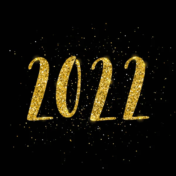 Felice anno nuovo 2022 poster con composizione lettering — Vettoriale Stock