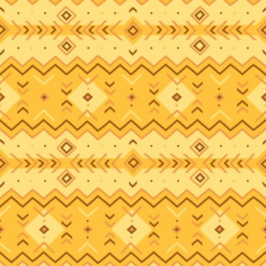 Renkli, etnik, kusursuz bir geçmişi var. Kabile sanat baskısı. Geometrik el çizimi vektör deseni. Paket, kumaş, duvar kağıdı, arkaplan, kapak tasarımı için dekoratif desen.