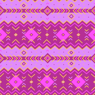 Renkli, etnik, kusursuz bir geçmişi var. Kabile sanat baskısı. Geometrik el çizimi vektör deseni. Paket, kumaş, duvar kağıdı, arkaplan, kapak tasarımı için dekoratif desen.