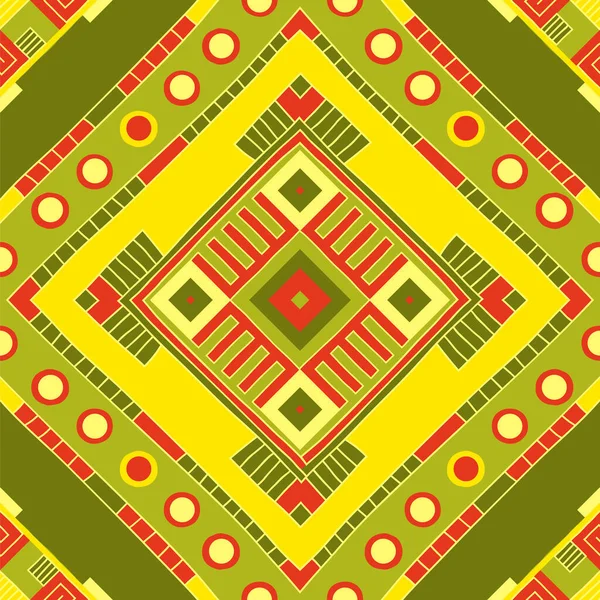 Colorful Ethnic Seamless Bacground Tribal Art Print Geometric Hand Drawn — Stock Vector