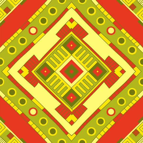 Colorful Ethnic Seamless Bacground Tribal Art Print Geometric Hand Drawn — Stock Vector