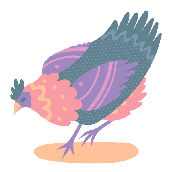 Illustrazione Del Vettore Dell Uccello Della Fattoria Del Fumetto Gallina — Vettoriale Stock