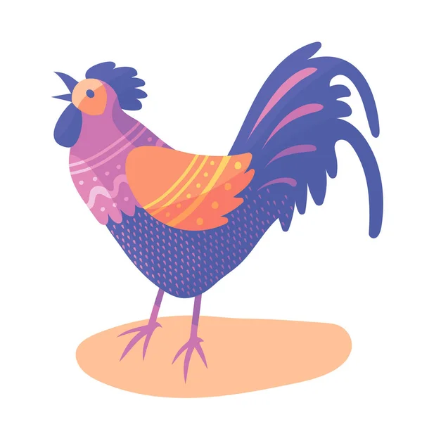 Εικονογράφηση Φορέα Cartoon Αγρόκτημα Πουλί Hen Κόκορας Κοτόπουλο Διάνυσμα Χαρακτήρα — Διανυσματικό Αρχείο