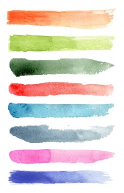 Fırça darbeleri çizimleri. Suluboya fırça darbeleri. 