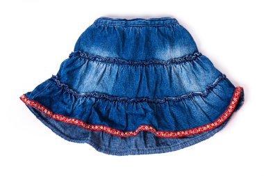 Beyaz arka plan üzerinde izole kadın kot etek