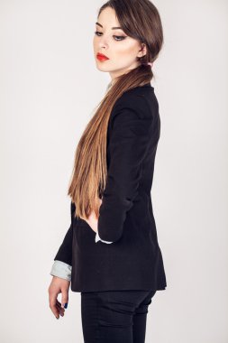 moda fotoğraf. genç iş kadını portre