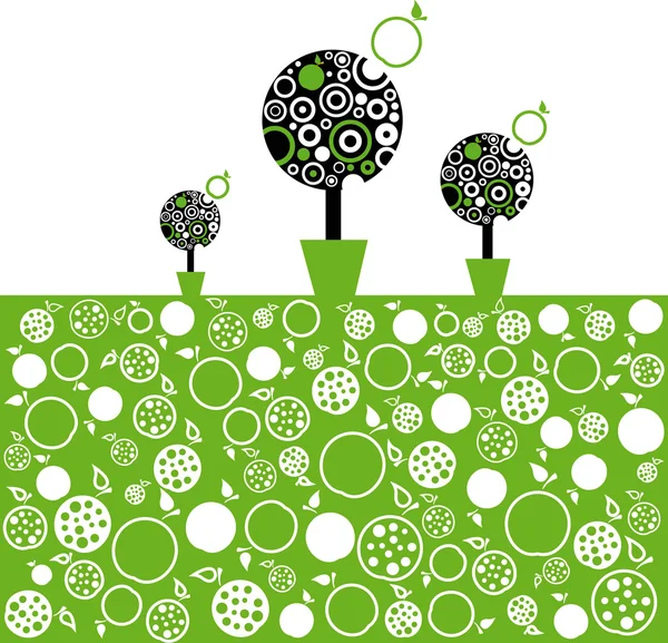 vektör çizimi elma ağacı