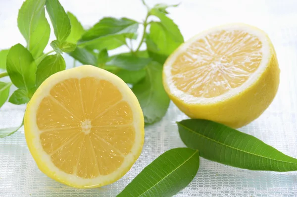 Limão e ervas — Fotografia de Stock