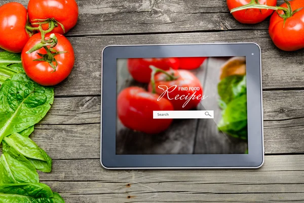 Ricette di cucina su tablet pc — Foto Stock