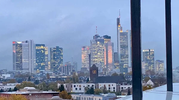 Finanční Čtvrť Frankfurt Nad Mohanem Německu — Stock fotografie