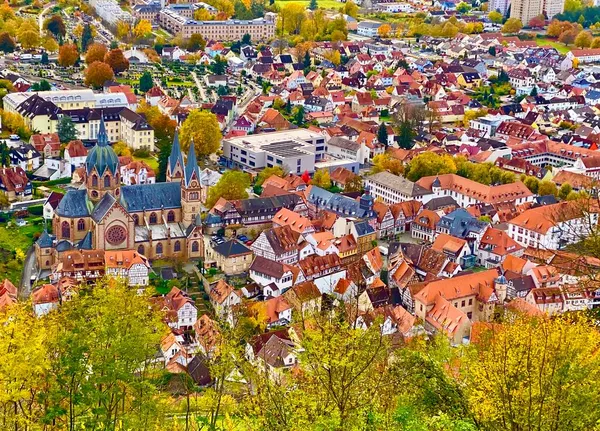 Вид Село Ліс Хеппенгейма Бергштрассе Німеччина — стокове фото