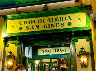 San Gines chokolate house in Madrid clipart