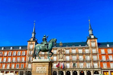 Madrid 'deki Plaza Mayor' un muhteşem manzarası.