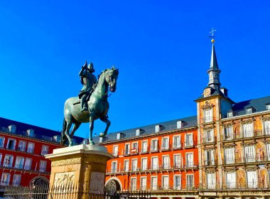 Madrid 'deki Plaza Mayor' un muhteşem manzarası.