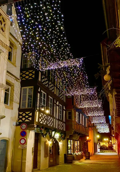 Charming Town Obernai Alsace Christmas Decorations — Foto Stock