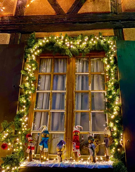 Beautiful Decoration Village Riquewihr Alsace Christmas — Fotografia de Stock