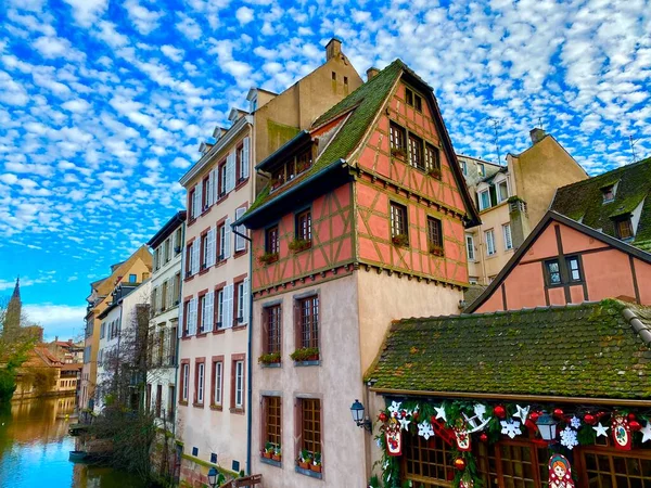 Schöne Dekorationen Der Stadt Straßburg Weihnachten — Stockfoto