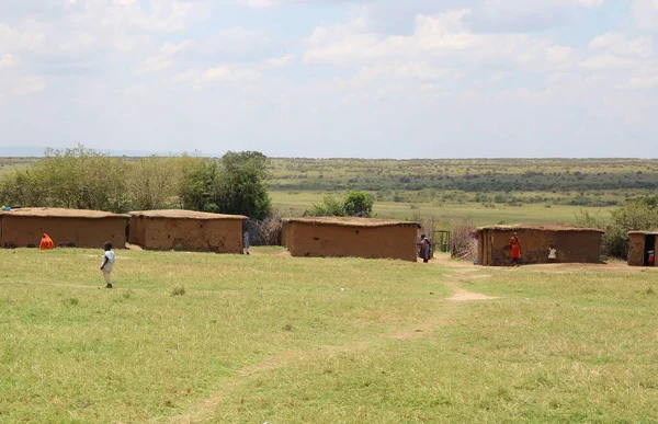Rustico Villaggio Maasai Kenya — Foto Stock
