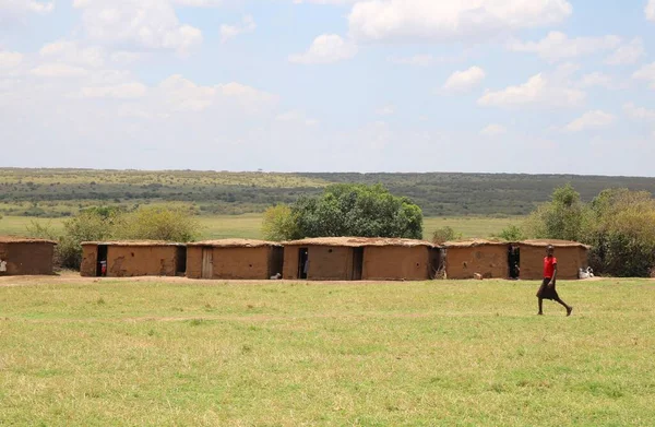 Rustico Villaggio Maasai Kenya — Foto Stock
