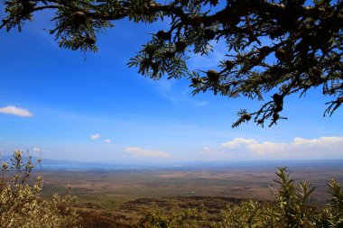 Kenya 'daki Rift Vadisi' ndeki Longonot yanardağının manzarası
