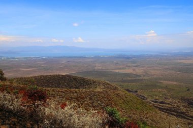 Kenya 'daki Rift Vadisi' ndeki Longonot volkanı kalderası.