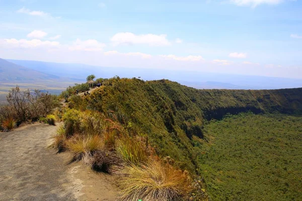 Kenya 'daki Rift Vadisi' ndeki Longonot volkanı kalderası.