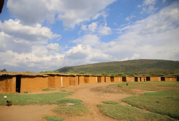 Tradizionale Villaggio Maasai Masai Mara — Foto Stock