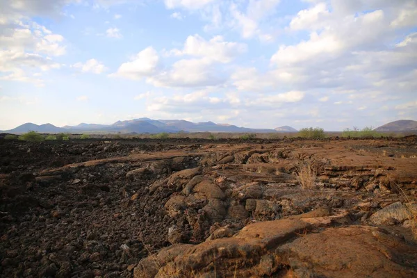 Kenya Daki Tsavo Batı Ulusal Parkı Nda Shetani Lav Tarlaları — Stok fotoğraf