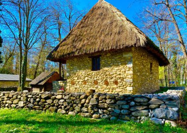 Kırsal kesimdeki geleneksel Rumen evi iyi korunmuş.