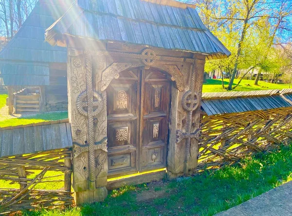 Tradiční Vyřezávané Brány Maramures Rumunsku — Stock fotografie