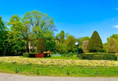 The romantic garden of Cismigiu in the capital city of Bucharest in Romania