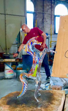 Murano 'nun Venedik' teki cam işi.