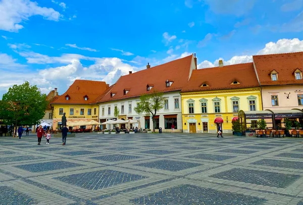 Charmante Ville Sibiu Cœur Roumanie — Photo