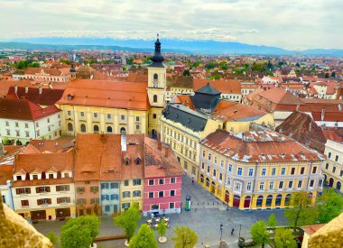 The charming historic town of Sibiu in Transilvania, in the heart of Romania