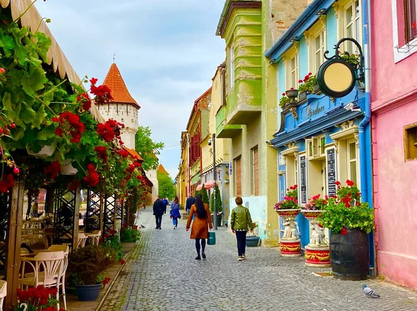 Encantadora Cidade Histórica Sibiu Transilvânia Coração Roménia — Fotografia de Stock