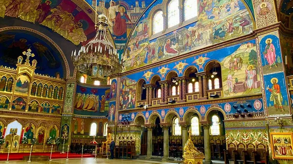 Interior Orthodox Cathedral Sibiu Heart Transilvania — Fotografia de Stock