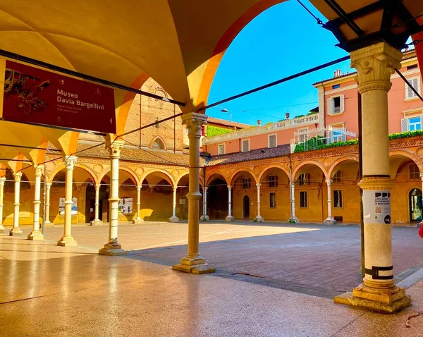 Beautiful Arcades Historic Town Bologna Italy — ストック写真