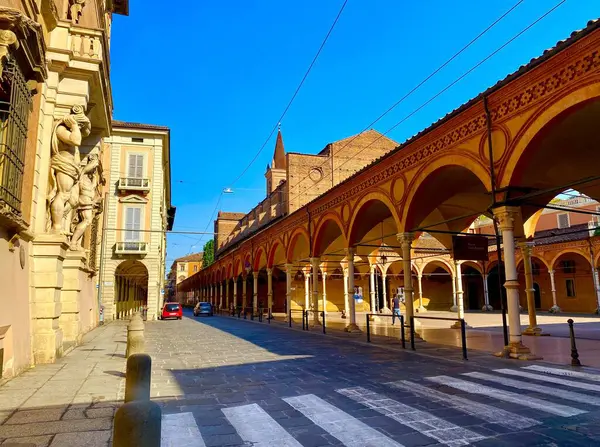 Beautiful Arcades Historic Town Bologna Italy — 스톡 사진