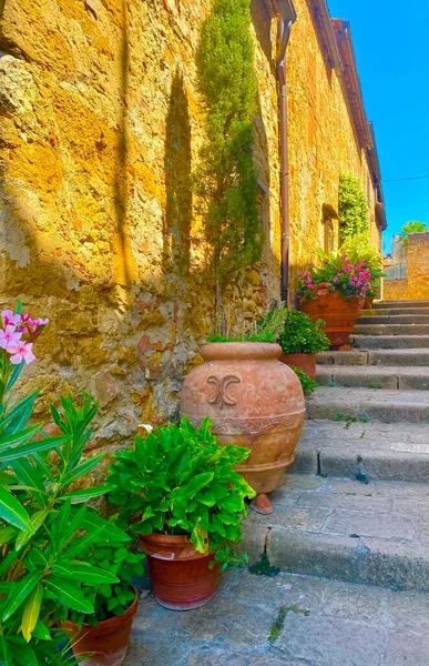 Красивый Живописный Город Пьенца Тоскане — стоковое фото