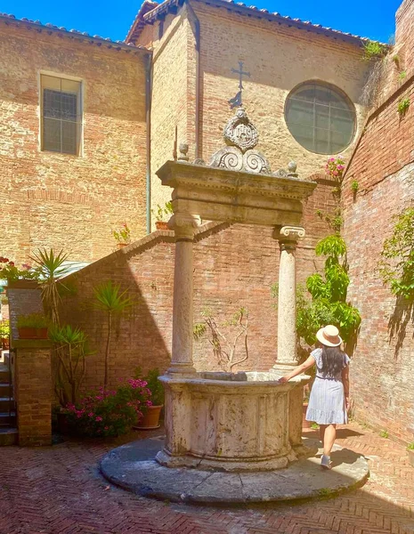 Gyönyörű Középkori Város Siena Toszkánában — Stock Fotó