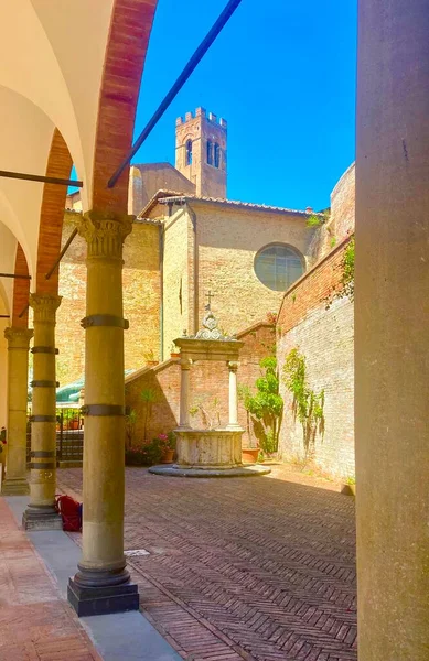 Gyönyörű Középkori Város Siena Toszkánában — Stock Fotó