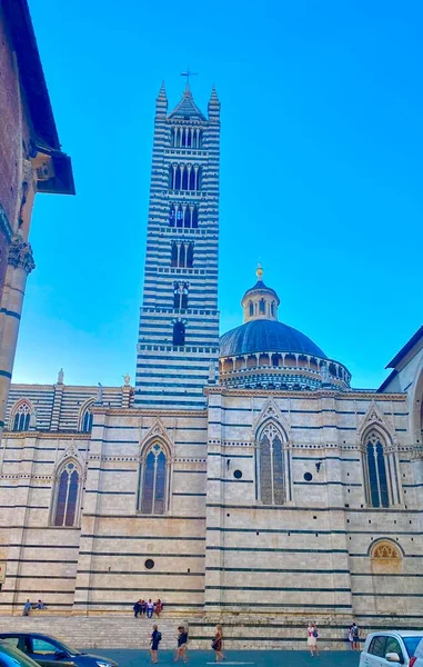 Působivý Duomo Siena Toskánsku — Stock fotografie