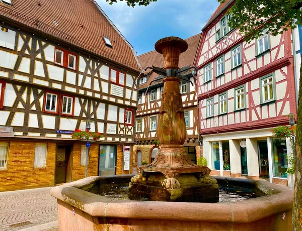 Charming Wooden German Houses Old Town Bensheim —  Fotos de Stock