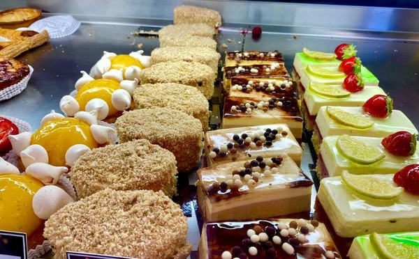 Delicious French Desserts Shop — 스톡 사진