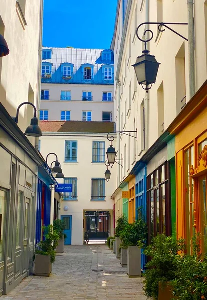 Барвиста Вулиця Старому Паризькому Місті Марей — стокове фото