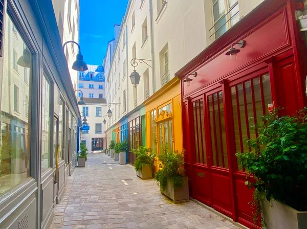 Colorful Street Old Town Paris Marais — Φωτογραφία Αρχείου