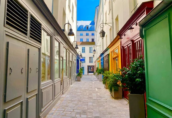 Colorful Street Old Town Paris Marais — стоковое фото
