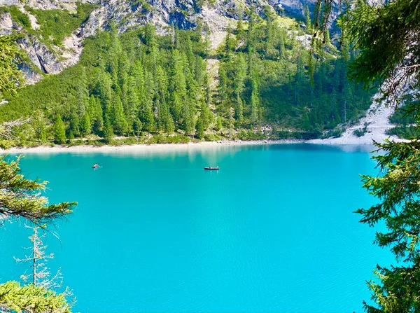 Чудове Озеро Брейз Італійських Горах — стокове фото
