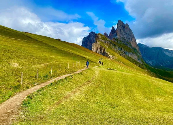 Paisaje Con Las Montañas Los Alpes Italianos Seceda —  Fotos de Stock